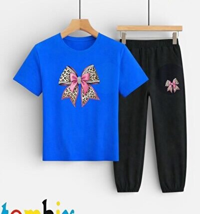 LEOPAR KURDALE BASKILI T-SHİRT EŞOFMAN ALTI(ALT EŞOFMANI CEPLİ) ALT-ÜST ÇOCUK TAKIM