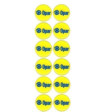 Opar Plaka Damla Etiket Pulu 12'li Sarı - Plaka Pul Sticker Opar Sarı