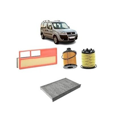 Opar Fiat Doblo 3lü Karbon Filtre Bakım Seti 1.6 16v 1.6 Np 2001-2009 Set1490e
