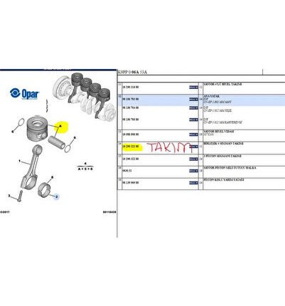Piston+segman Astra L-berlingo-c3-c5-jumpy Iii-partner-208-2008-308 1.5 Blue Hdi ( 4 Adet Takim )