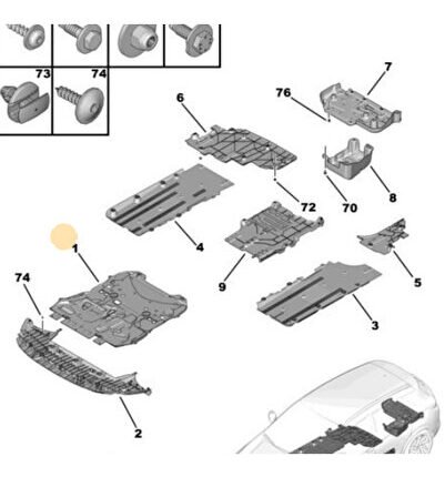 FIAT 9846913380 MOTOR ALT KORUMA PLASTIK 9846913380