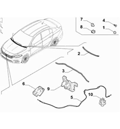 On Kaput Fitili Arka Kısım Fiat Egea 51982582