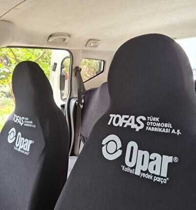 Opar Yazılı Siyah Otomobil Servis Kılıfı Esnek Penye Tüm Araç Modellerine Uygun
