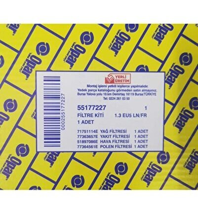 55177227 Fiat Fiorino - Linea Filtre Seti 1.3 Multijet 2008--2016 Eu5