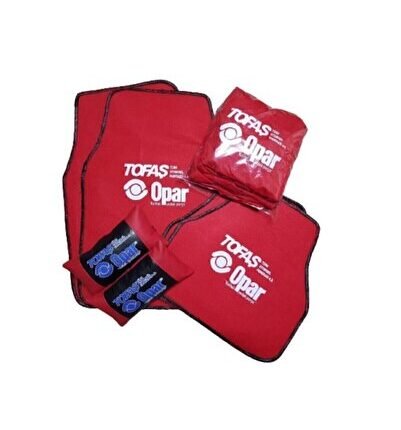 Opar Doğan Uyumlu Kırmızı Renk Oto Kılıf , Halı Paspas Ve 2 Deri Yastık Set