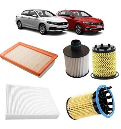 Fiat Egea 4lü Karbon Filtre Bakım Seti 1.3 D Euro 6 Multijet 2015 Sonrası Kit1423f