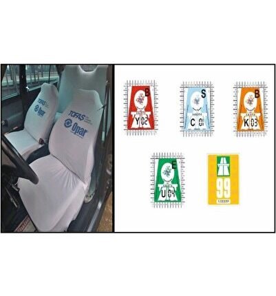 Tofaş Beyaz Koltuk Kılıfı & Ön Cam Pulu Gümrük Pulu