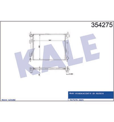 OTO Radyatör 354275 Su Radyatörü Hyundai: Accent IV I20 - Kia: Rio III