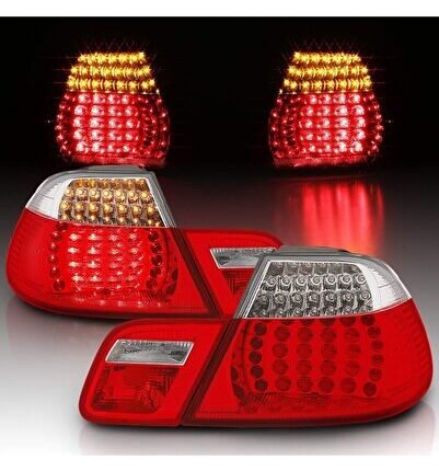 bmw e46 coupe 2003.2004 uyumlu kırmızı beyaz led stop