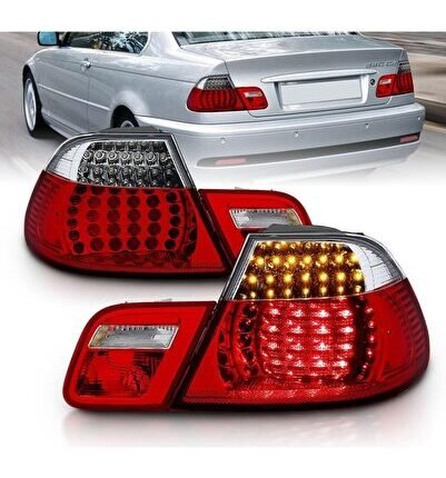 bmw e46 coupe 1998-2002 uyumlu kırmızı ledli stop