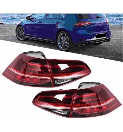 volksvagen golf 7 2013-2016 mk7 kırmızı ledli arka stop lambası