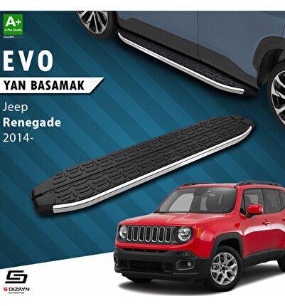 S-Dizayn Jeep Renegade Evo Krom Yan Basamak 173 Cm 2014 Üzeri A+ Kalite