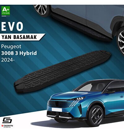 S-Dizayn Peugeot 3008 3 Hybrid Evo Siyah Yan Basamak 183 Cm 2024 Üzeri A+ Kalite