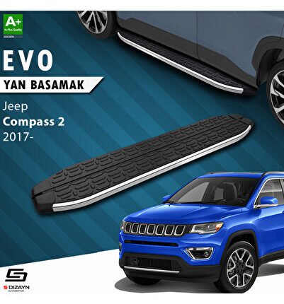 S-Dizayn Jeep Compass 2 Evo Krom Yan Basamak 173 Cm 2017 Üzeri A+ Kalite