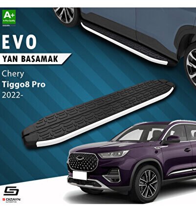 S-Dizayn Chery Tiggo8 Pro Evo Aluminyum Yan Basamak 183 Cm 2022 Üzeri A+ Kalite