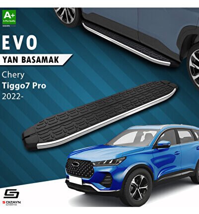 S-Dizayn Chery Tiggo7 Pro Evo Krom Yan Basamak 183 Cm 2022 Üzeri A+ Kalite