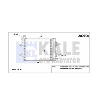 KLIMA RADYATORU (KONDENSER) 02-10 POLO-IBIZA-