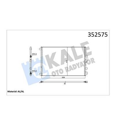 KLIMA RADYATORU KONDENSER (RENAULT MEGANE II SCENIC II 1.9/2.0DCI 05- KURUTUCUSUZ [BRAZING AL/AL]
