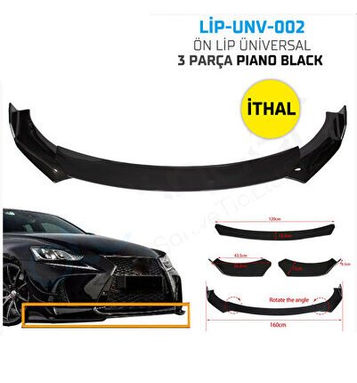 Dacia Duster Uyumlu Batman 3 Parça Piano Black Tampon Eki İthal Ön Lip