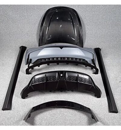TESLA MODEL Y YF UYUMLU BODY KİT (KARBONFİBER KAPUT+SPOİLER) 2021-2024