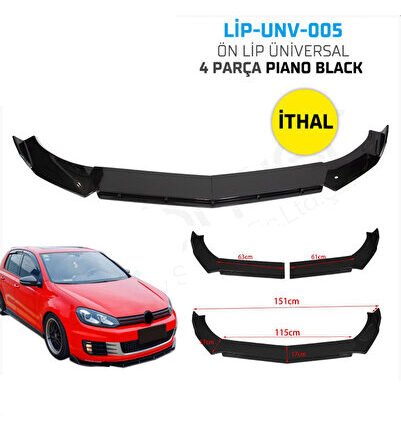 Ford Tourneo Connect Uyumlu Race 4 Parça Piano Black Tampon Eki İthal Ön Lip