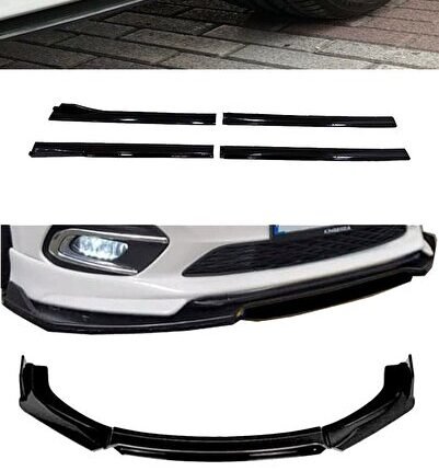 Audi S6 Flaplı Yan Marşpiyel Eki + 4 Parça Siyah Ön Ek Piano Black Set