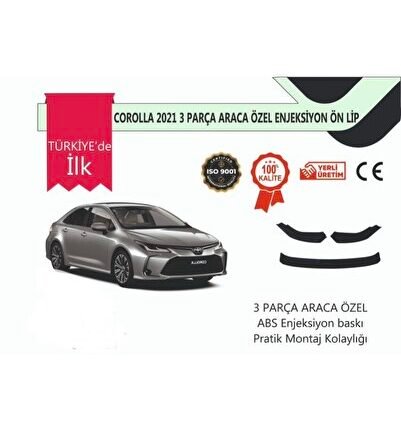 Corolla Lip 2020+ 3 Parça Lip Abs Plastik Pianoblack Araca Özel Ürün