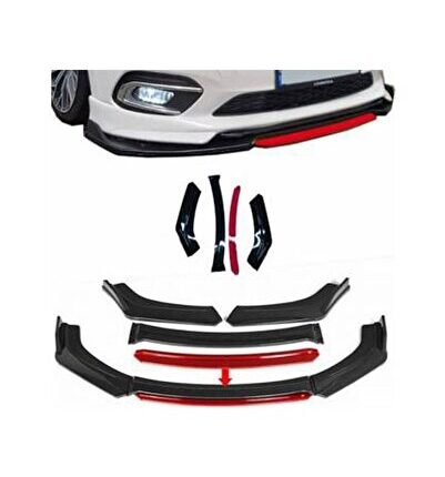 Volvo 960 4 Parça Kırmızı Dilli Ön Ek Piano Black Lip