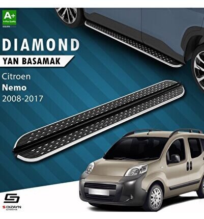 S-Dizayn Citroen Nemo Diamond Krom Yan Basamak 173 Cm 2008-2017