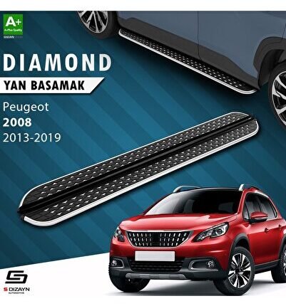 S-Dizayn Peugeot 2008 Diamond Krom Yan Basamak 173 Cm 2013-2019