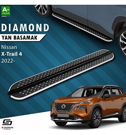 S-Dizayn Nissan X-Trail T33 Diamond Krom Yan Basamak 183 Cm 2022 Üzeri