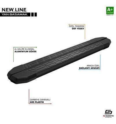 Dacia Sandero Uyumlu 3 Stepway Newline Siyah Yan Basamak 183 Cm 2020 Üzeri Parça