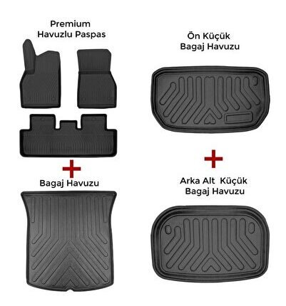 Tesla Model Y 2019-2024 Premium Paspas +Tüm Ürünler Tek Paket.