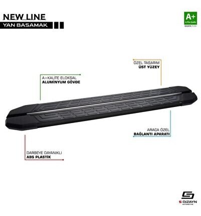 Mitsubishi Asx Uyumlu Newline Siyah Yan Basamak 183 Cm 2010 Üzeri