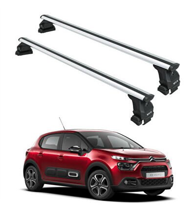 Citroen C3 B618 2016-2025 Oluksuz Üst Tavan Portbagaj Taşıyıcı Ara Atkısı Toros Serisi Pro 4 Gri