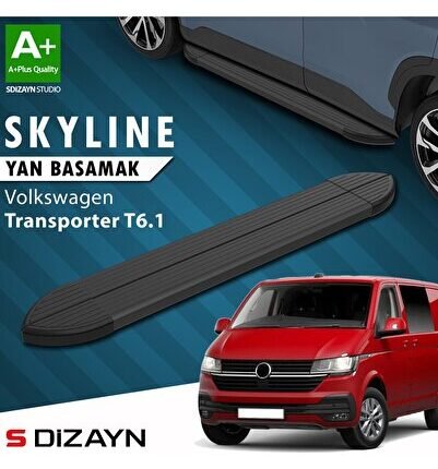 S-Dizayn VW Transporter T6.1 Kısa Şase Skyline Siyah Yan Basamak 213 Cm 2019-2024 A+ Kalite