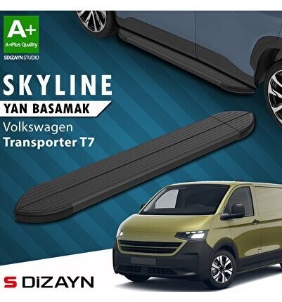 S-Dizayn VW Transporter T7 Skyline Siyah Yan Basamak 223 Cm 2024 Üzeri A+ Kalite