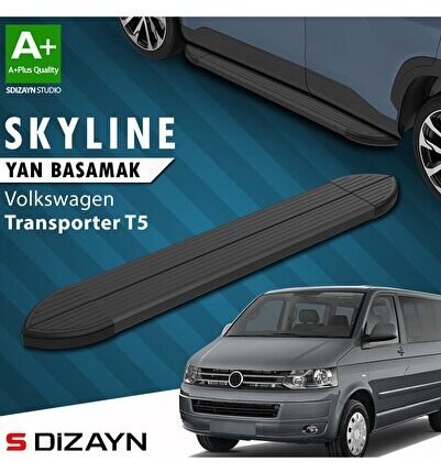 S-Dizayn VW Transporter T5 Kısa Şase Skyline Siyah Yan Basamak 213 Cm 2003-2015 A+ Kalite