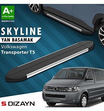 S-Dizayn VW Transporter T5 Kısa Şase Skyline Krom Yan Basamak 213 Cm 2003-2015 A+ Kalite