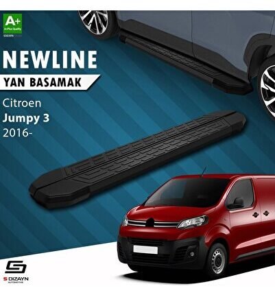 S-Dizayn Citroen Jumpy 3 Kısa Şase NewLine Siyah Yan Basamak 213 Cm 2016 Üzeri A+ Kalite