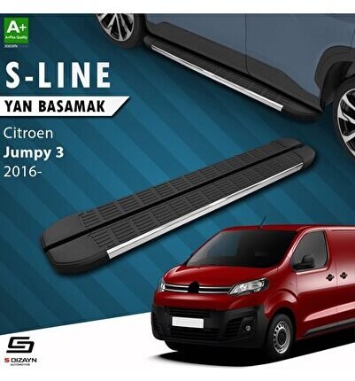 S-Dizayn Citroen Jumpy 3 Kısa Şase S-Line Krom Yan Basamak 213 Cm 2016 Üzeri A+ Kalite