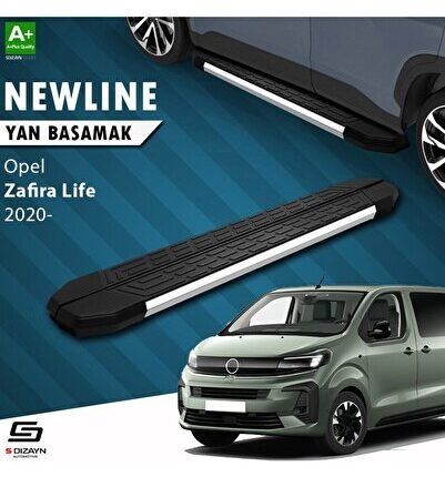 S-Dizayn Opel Zafira Life Kısa Şase NewLine Krom Yan Basamak 213 Cm 2020 Üzeri A+ Kalite