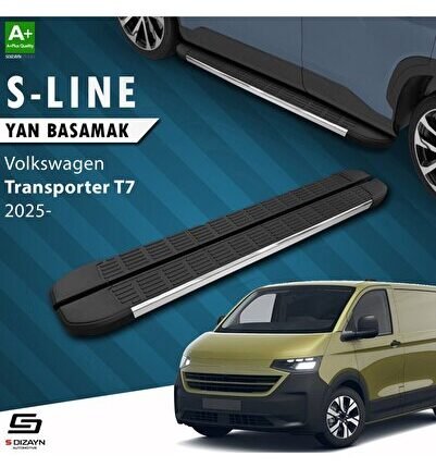 S-Dizayn Volkswagen Transporter T7 Kısa Şase S-Line Krom Yan Basamak 223 Cm 2025 Üzeri A+ Kalite