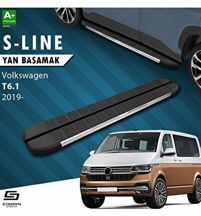 S-Dizayn VW Transporter T6.1 Kısa Şase S-Line Krom Yan Basamak 213 Cm 2019-2025 A+ Kalite