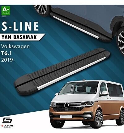 S-Dizayn VW Transporter T6.1 Kısa Şase S-Line Aluminyum Yan Basamak 213 Cm 2019-2025 A+ Kalite