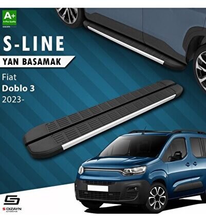 S-Dizayn Fiat Doblo 3 Uzun Şase NewLine Aluminyum Yan Basamak 219 Cm 2023 Üzeri