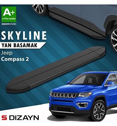 S-Dizayn Jeep Compass 2 Skyline Siyah Yan Basamak 173 Cm 2017 Üzeri A+ Kalite