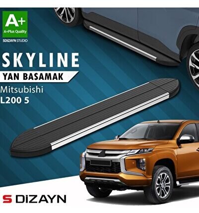 S-Dizayn Mitsubishi L200 5 Makyajlı Skyline Krom Yan Basamak 203 Cm 2019-2023 A+ Kalite