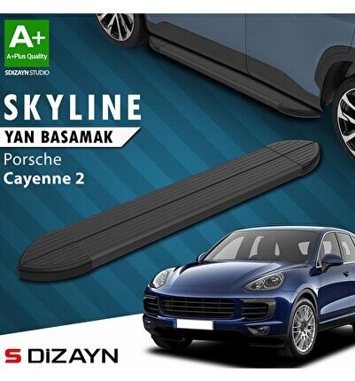 S-Dizayn Porsche Cayenne 2 Skyline Siyah Yan Basamak 193 Cm 2011-2017 A+ Kalite
