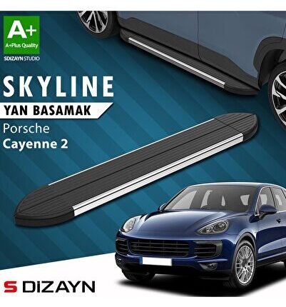 S-Dizayn Porsche Cayenne 2 Skyline Krom Yan Basamak 193 Cm 2011-2017 A+ Kalite
